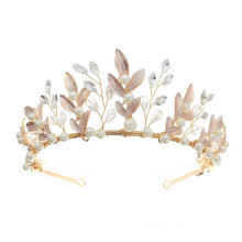 Crystal Pearl Crown Hairband Tiara Wedding Bride Luxury Hair Accessories Baroque Twine Alloy Headband Sweet For Women Girls